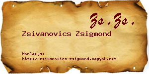 Zsivanovics Zsigmond névjegykártya