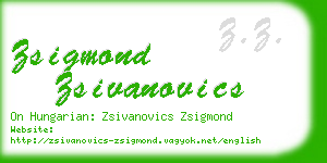 zsigmond zsivanovics business card